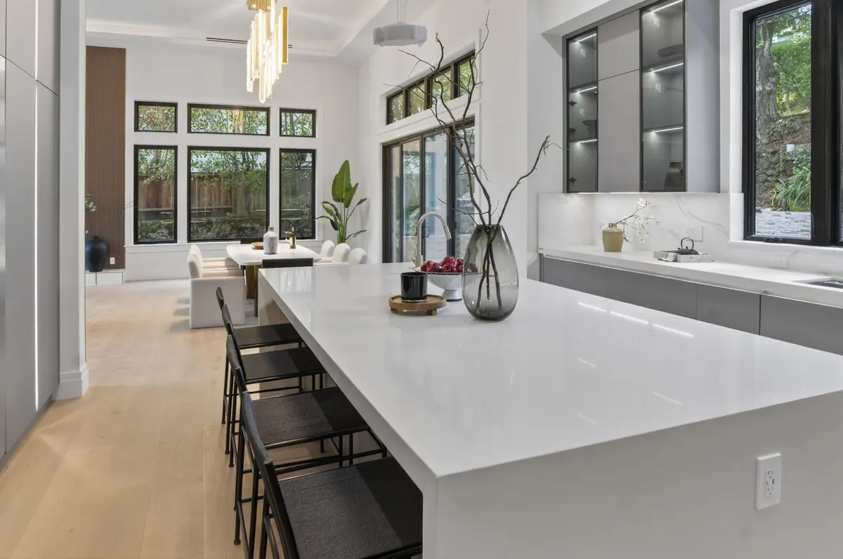 Waterfall-island kitchen