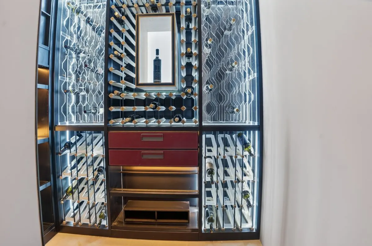 Glass wine wall